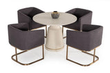 Vig Furniture - Modrest Yukon Modern Grey Fabric & Antique Brass Dining Chair - Vgvcb8362-Grybrs