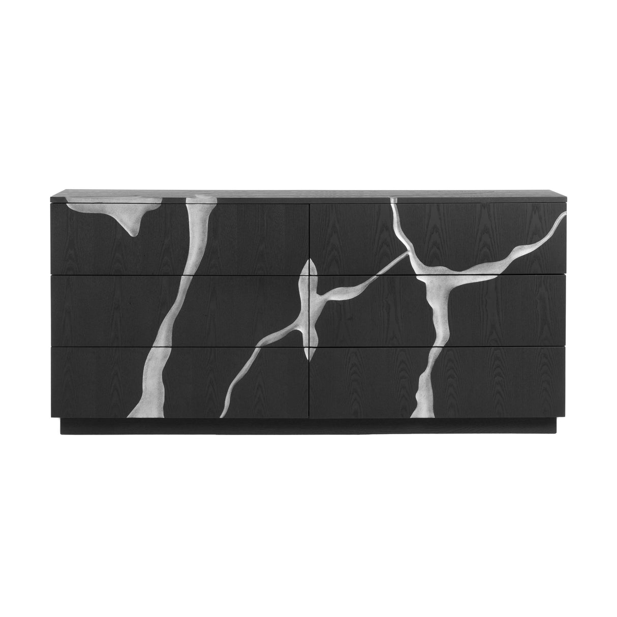 Vig Furniture Modrest Aspen - Modern Matte Brown Ash & Silver Dresser