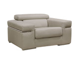 Divani Casa Atlantis - Modern Light Grey Vegan Leather Accent Chair | Home Elegance USA