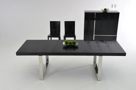 Vig Furniture - Skyline - Modern Black Crocodile Lacquer Dining Table - Vgunac803-255-B