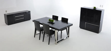 Vig Furniture - Skyline - Modern Black Crocodile Lacquer Dining Table - Vgunac803-255-B