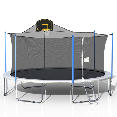 16FT TRAMPOLINE WITH ENCLOSURE NET AND LADDER-METAL