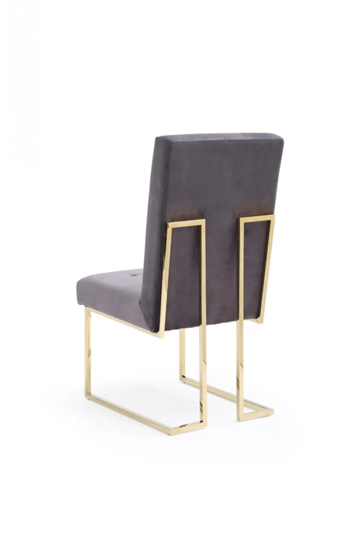 Vig Furniture - Modrest Legend Modern Grey Fabric & Gold Dining Chair (Set Of 2) - Vgvcb012-Grygld