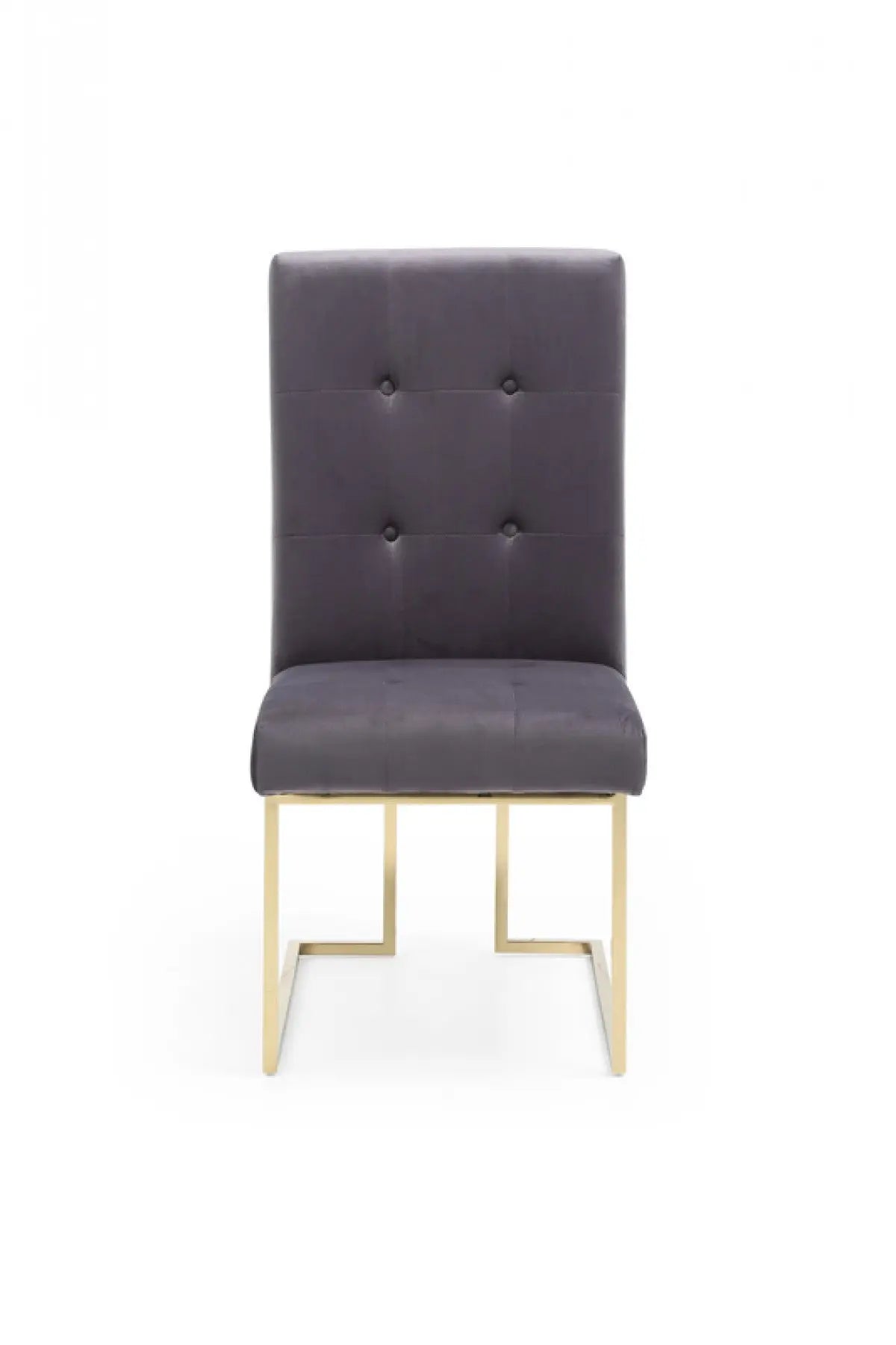 Vig Furniture - Modrest Legend Modern Grey Fabric & Gold Dining Chair (Set Of 2) - Vgvcb012-Grygld