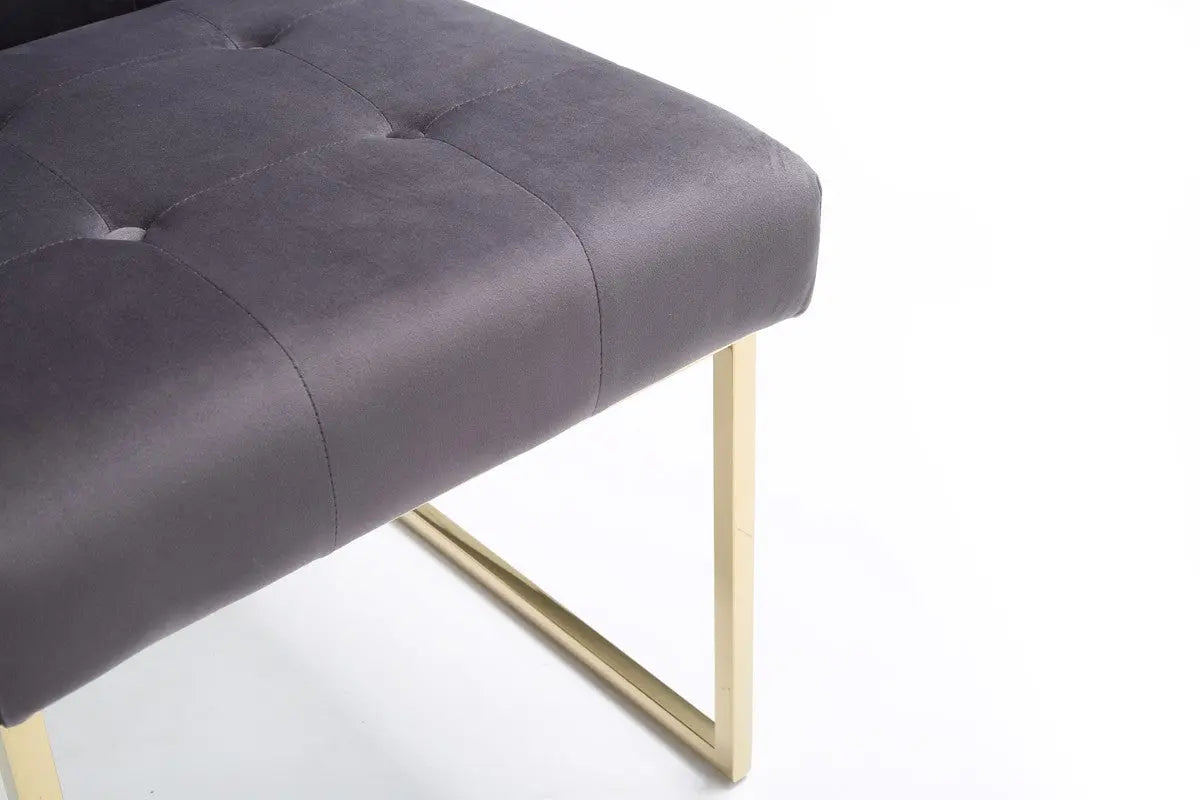 Vig Furniture - Modrest Legend Modern Grey Fabric & Gold Dining Chair (Set Of 2) - Vgvcb012-Grygld
