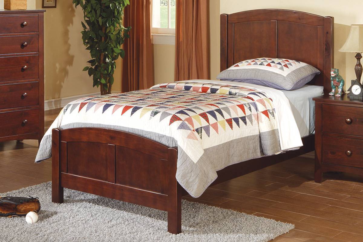 Dark Oak Finish Twin Size Bed Youth Bedroom Furniture – Home Elegance USA
