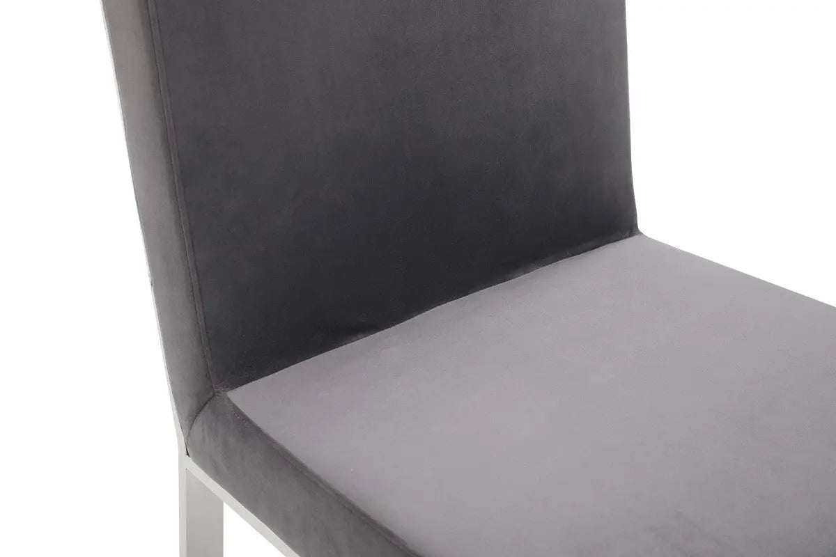 Vig Furniture - Modrest Reba Modern Grey Velvet & Stainless Steel Dining Chair (Set Of 2) - Vgvcb0258-Grystl