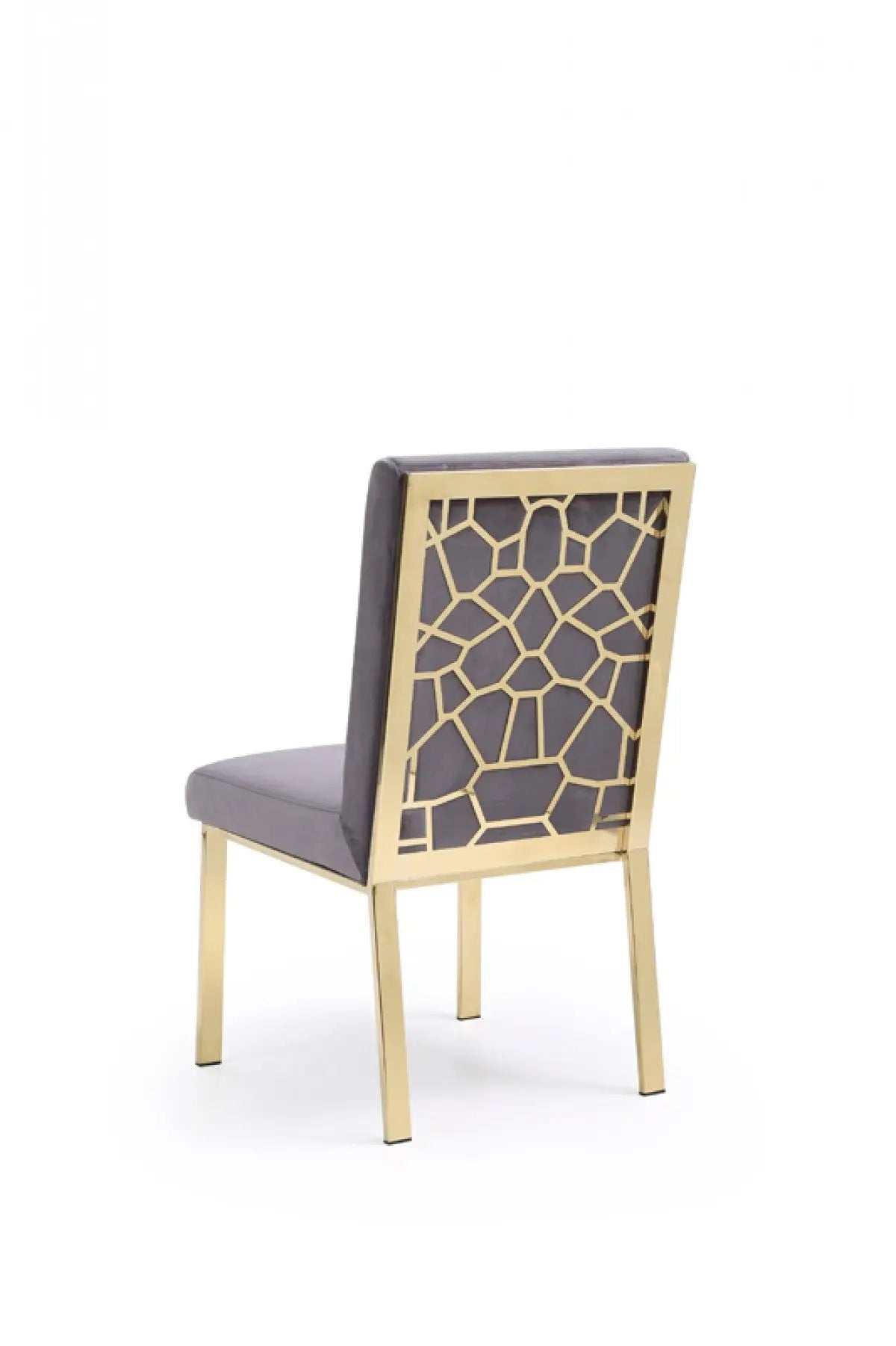 Vig Furniture - Modrest Reba Modern Grey Velvet & Gold Dining Chair (Set Of 2) - Vgvcb0258G-Gry
