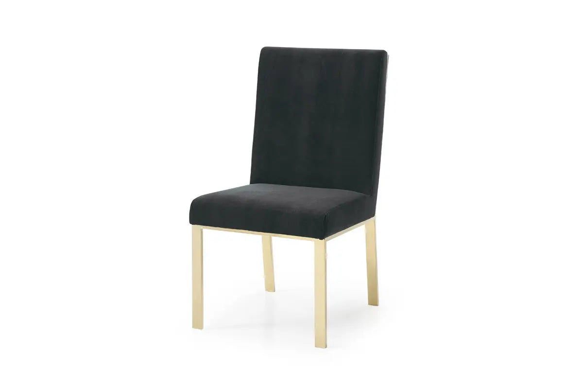 Vig Furniture - Modrest Reba Modern Black Velvet & Gold Dining Chair (Set Of 2) - Vgvcb0258G-Blk