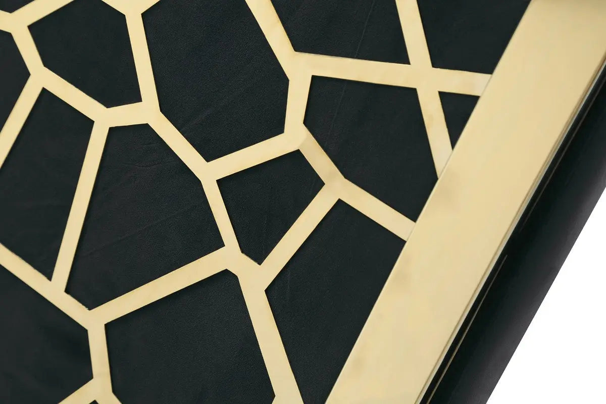 Vig Furniture - Modrest Reba Modern Black Velvet & Gold Dining Chair (Set Of 2) - Vgvcb0258G-Blk