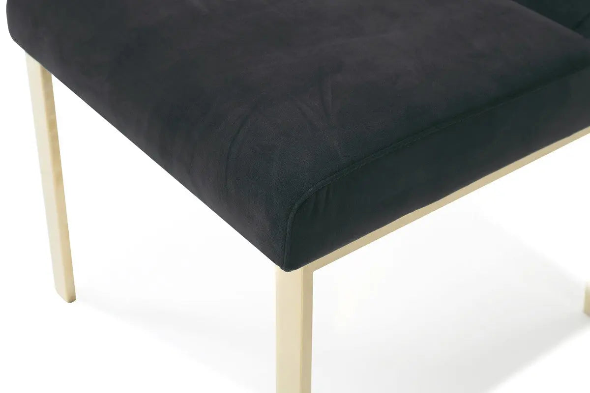 Vig Furniture - Modrest Reba Modern Black Velvet & Gold Dining Chair (Set Of 2) - Vgvcb0258G-Blk