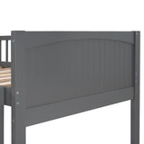 Twin Size Bunk Bed with a Loft Bed attached, with Two Drawers,Gray - Home Elegance USA