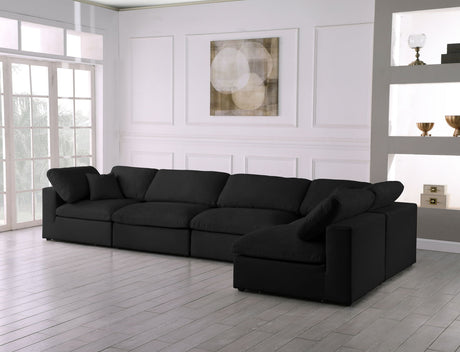 Serene - Cloud Modular Sectional 5 Piece - Black - Fabric - Home Elegance USA