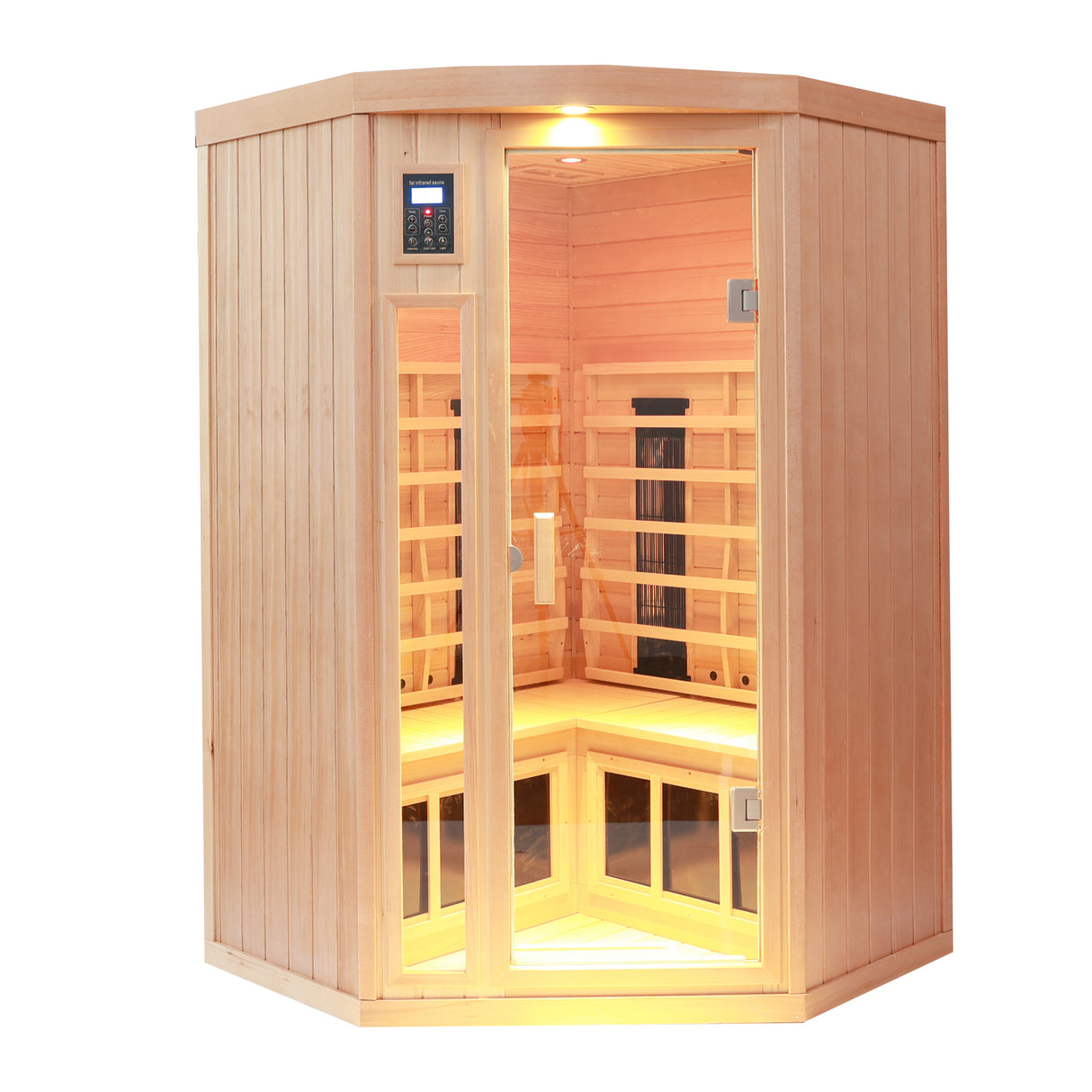 Pentagonal hemlock far-infrared heating sauna room