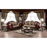 Matteo - Sofa & Loveseat - Burgundy / Brown - Home Elegance USA