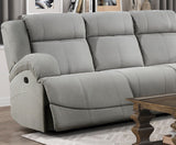 Attractive Gray Color Microfiber Upholstered 1pc Double Reclining Sofa Transitional Living Room Furniture - B01156443 - Home Elegance USA - 3