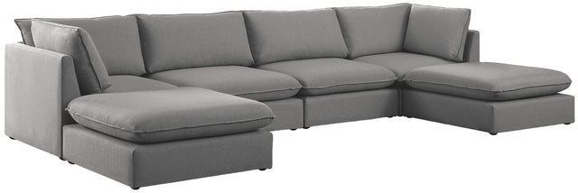 Mackenzie - Modular Sectional 6 Piece - Gray - Fabric - Modern & Contemporary - Home Elegance USA