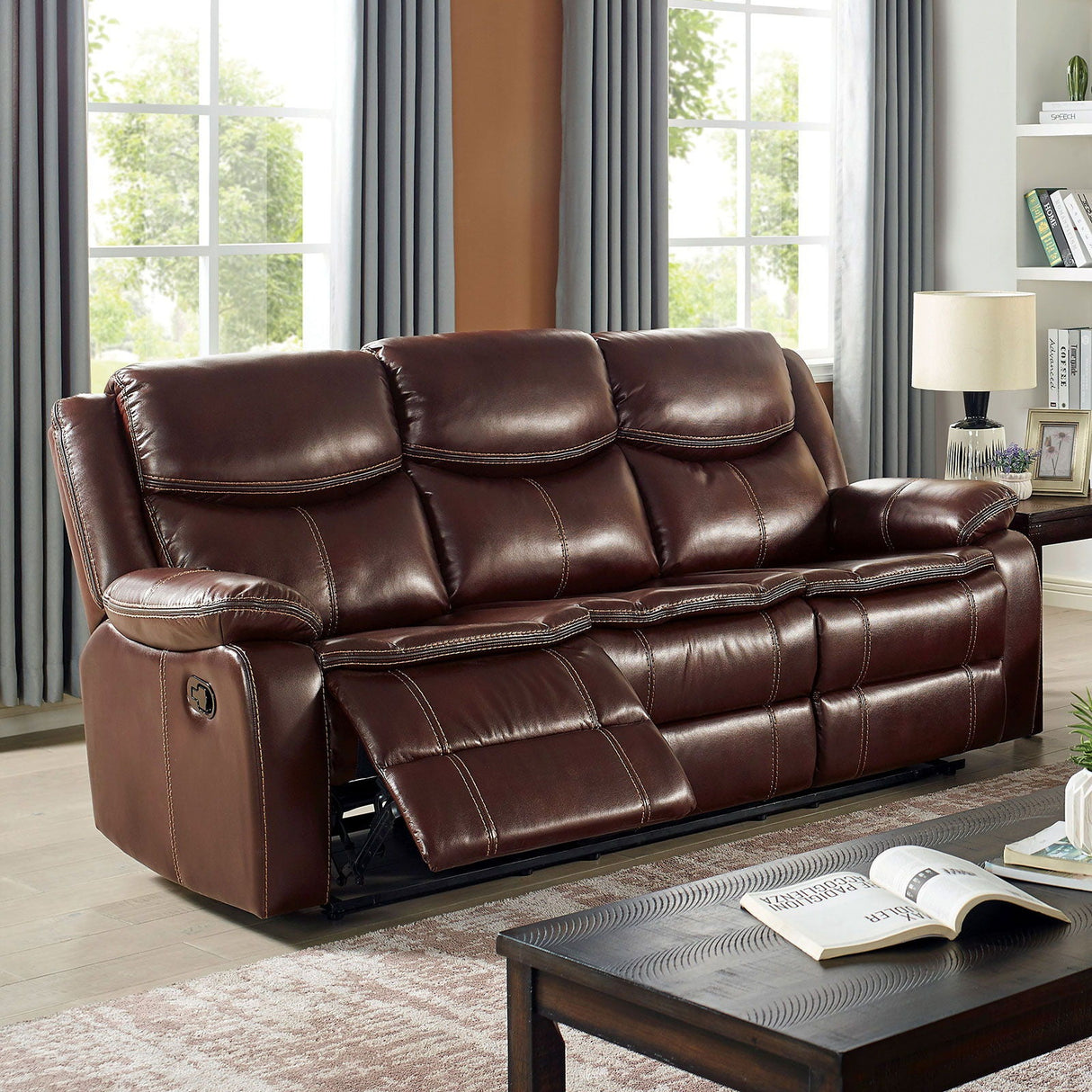 Jeanna - Sofa & Loveseat - Brown - Home Elegance USA