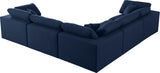 Serene - Cloud 5 Piece Modular Sectional - Navy - Home Elegance USA