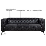 84.06 Inch Width Traditional Square Arm removable cushion 3 seater Sofa | Home Elegance USA