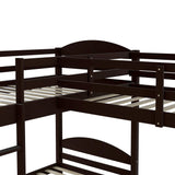 Twin L-Shaped Bunk Bed and Loft Bed - Espresso(OLD SKU :LP000023AAP) - Home Elegance USA