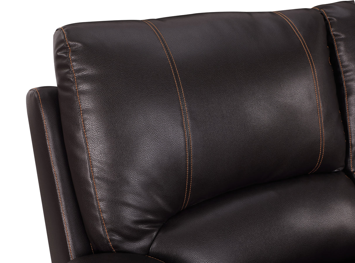 Global United Leather-Air Recliining  Loveseat Home Elegance USA