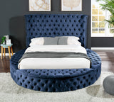 Hazel King Size Tufted Storage Bed made with Wood in Blue - Home Elegance USA