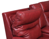 Contemporary Wine Top-Grain Leather Motion Set - Power Recline, USB Charging - Ultimate Comfort and Style Home Elegance USA