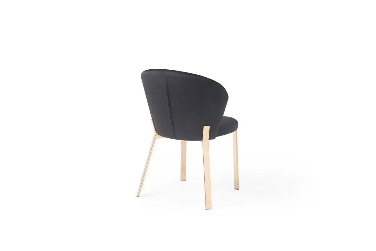 Vig Furniture - Modrest Nadia Modern Black Velvet & Rosegold Dining Chair (Set Of 2) - Vgvcb209-Blkrg