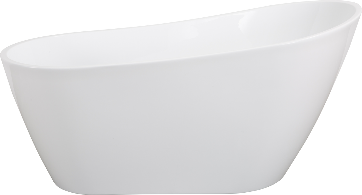 Acrylic Freestanding Bathtub Contemporary Soaking Tub with Brushed Nickel Overflow and Drain， High-Gloss White Finish, cUPC Certified - 55.12*27.56  22A04-55