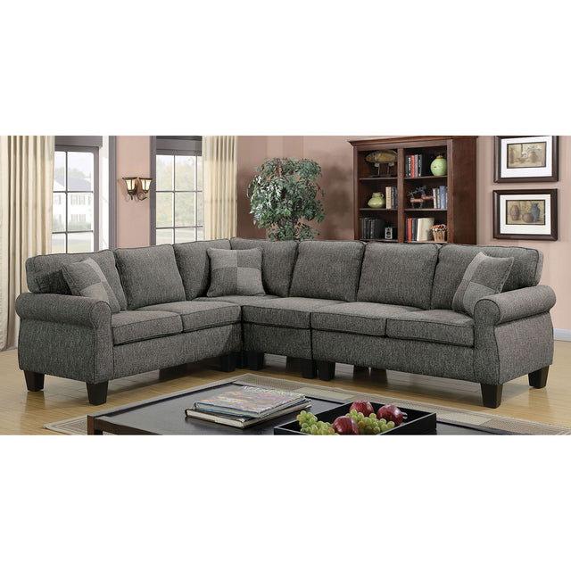 Rhian - Sectional - Dark Gray - Home Elegance USA