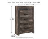 Wynnlow - Gray - 8 Pc. - Dresser, Mirror, Chest, Queen Crossbuck Panel Bed, 2 Nightstands - Home Elegance USA