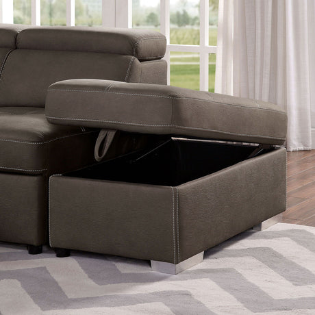 Hugo - Sectional - Light Brown - Home Elegance USA