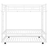 Twin over Twin Bunk Bed with Trundle, White - Home Elegance USA