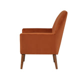 Astrid Mid-Century Burnt Orange Velvet Arm Chair - Home Elegance USA
