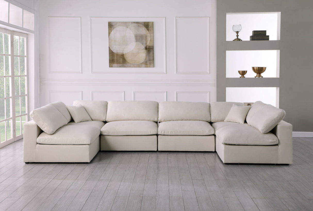 Plush - Cloud Modular Sectional 6 Piece - Cream - Home Elegance USA