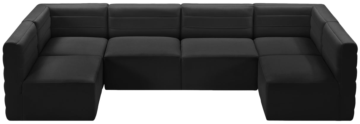 Quincy - Modular Sectional 6 Piece - Black - Fabric - Home Elegance USA