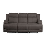 Chocolate Color Microfiber Upholstered 1pc Double Reclining Sofa Transitional Living Room Furniture - Home Elegance USA