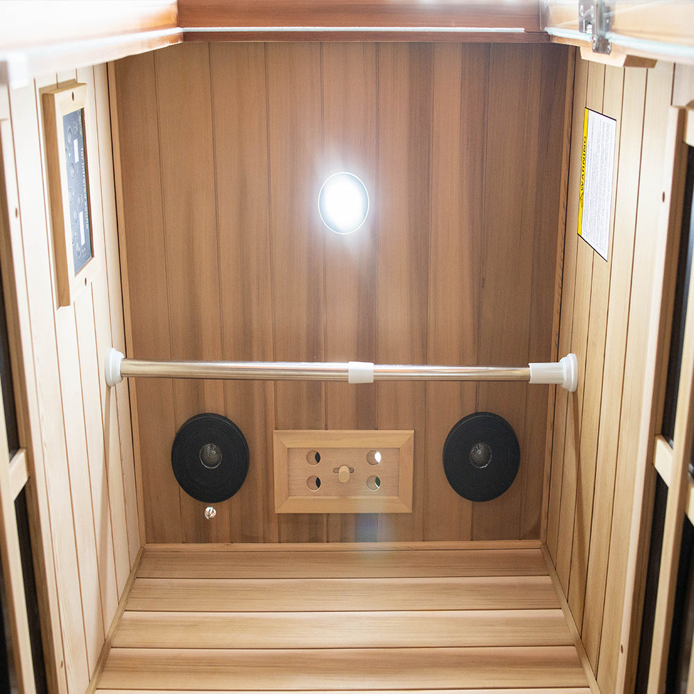 One person red cedar far infrared sauna room