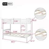 Twin Over Twin Bunk Bed with Ladder,White ( OLD SKU: LP000066AAK) - Home Elegance USA