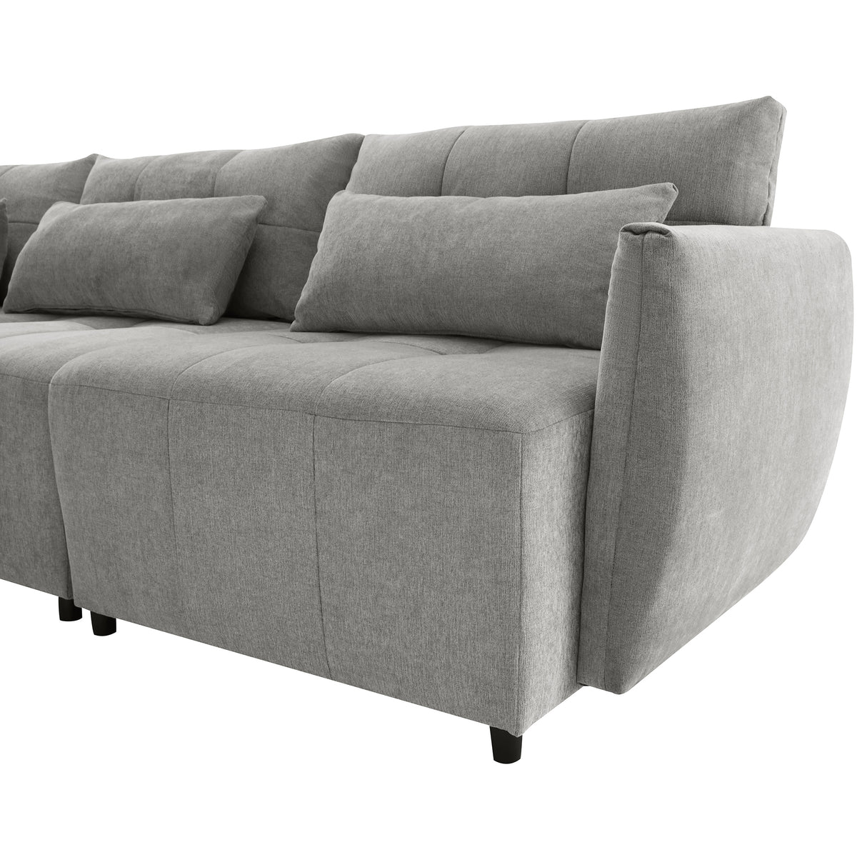 113.3" Convertible Sectional Sofa Couch 3 - Seat L - Shaped Sofa with Movable Ottoman and USB for Apartment, Living Room, Bedroom, Grey - SG000880AAE - image - 35