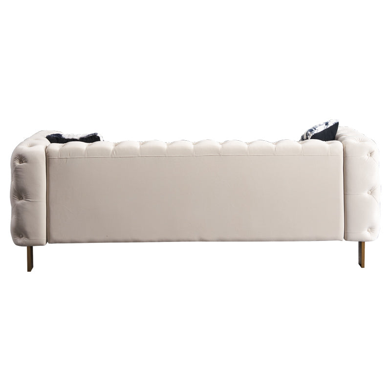 Modern velvet sofa CREAM color - Home Elegance USA