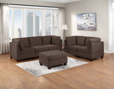 Living Room Furniture Corner Wedge Black Coffee Linen Like Fabric 1pc Cushion Wedge Sofa Wooden Legs - Home Elegance USA