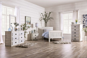 Rockwall - 5 Piece Queen Bedroom Set With Chest - Weathered White