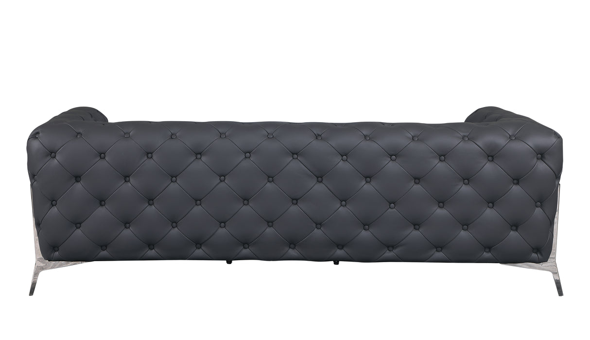 Global United Transitional 100% Top Grain Italian Leather Upholstered Sofa - Home Elegance USA