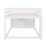 Full over Full Bunk Bed with 4 Drawers and 3 Shelves-White - Home Elegance USA