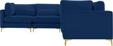 Julia - Modular Sectional 5 Piece - Fabric - Navy - Home Elegance USA