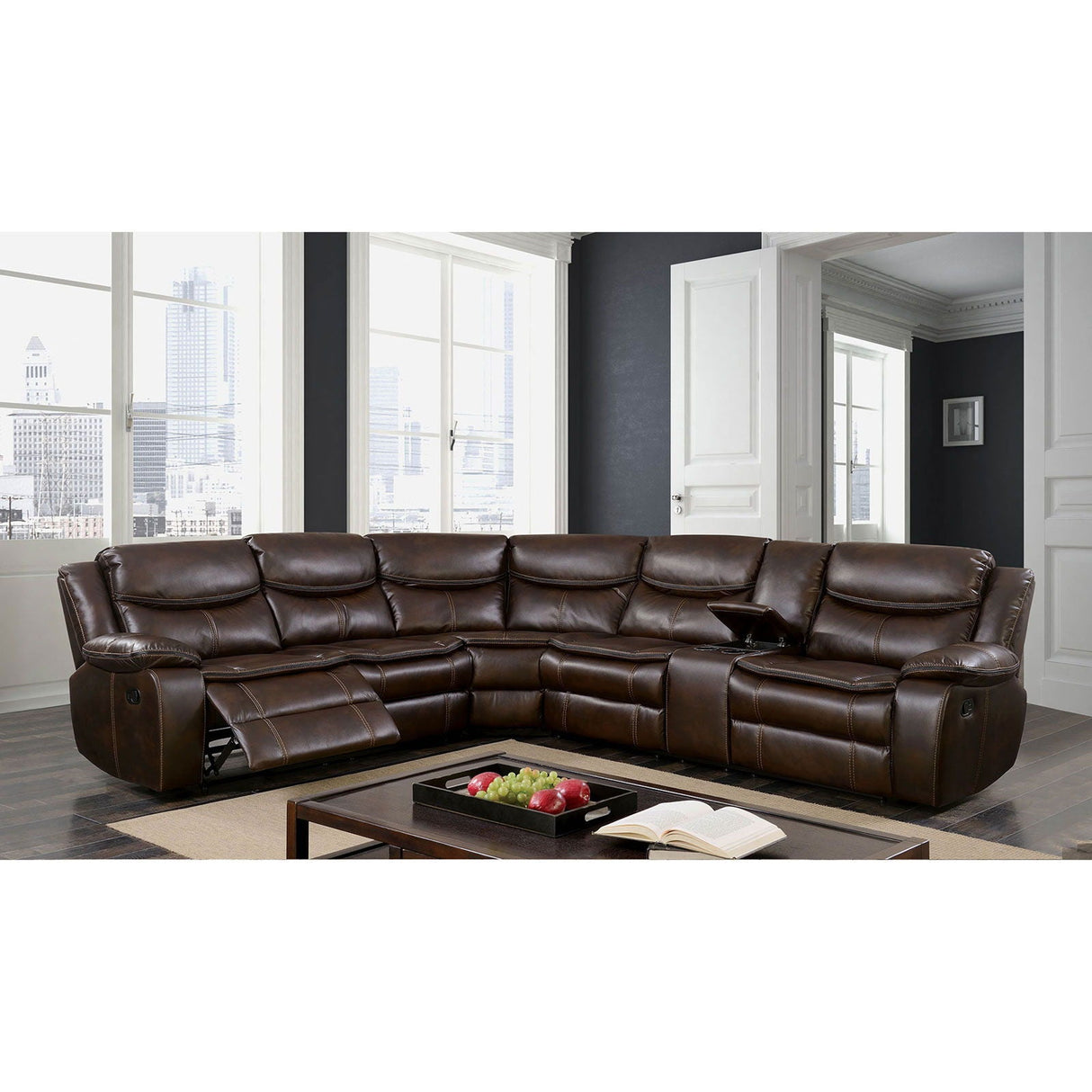 Pollux - Sectional - Brown - Home Elegance USA