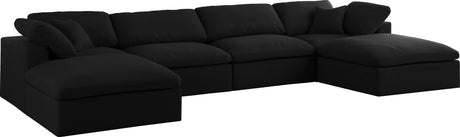 Serene - Cloud Modular Sectional 6 Piece - Black - Fabric - Modern & Contemporary - Home Elegance USA