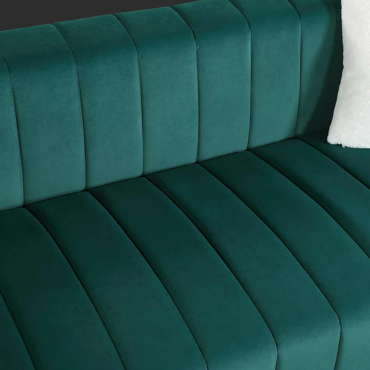 A modern channel sofa take on a traditional Chesterfield,Dark Green color,3 Seater - W1099S00034 - image - 8